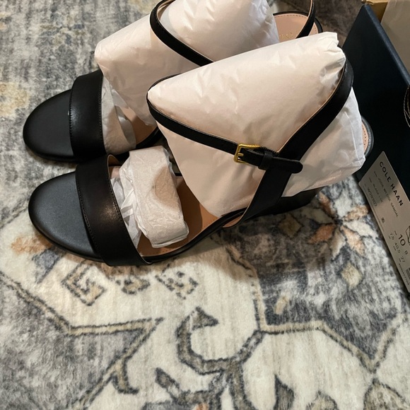 NIB Cole Haan Josie Wedge Sandal in Black - Picture 6 of 10